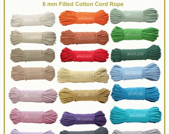 6mm Braided Cotton Cord | 38.3yard (35mt) | Cotton Rope for Sewing |  Basket Rope |  Sewing Thread | Boho Basket