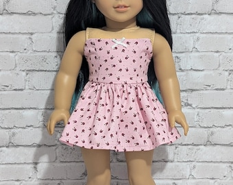 Pink Floral Strapless Dress for 18 inch dolls