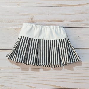 Black and White Striped Pleated Skirt for 18 inch dolls