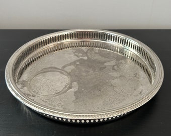 Silberne Platte Antikes Geschirr Raumdekor Kuchenplatte Obstteller Küche Serviertablett Dekorplatte Skandinavisches Dekor Desserttisch Schweden 70er Jahre