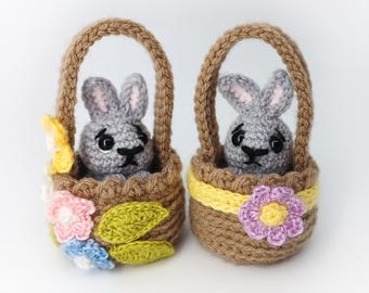 Bunny & Basket- Easter Bunny – Amigurumi - Easy Crochet Pattern – DIY – Printable PDF – English – US Terms
