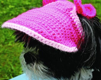Crochet Dog Visor Pattern PDF – Small Dog Sun Hat - Shih Tzu, Pug, Schnauzer