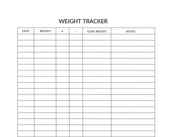 Weight tracker,Weight loss tracker,Weight loss planner,Daily weight log,Weight planner,Printable weight tracker,US letter,Half Letter,A4,A5