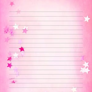 Printable Writing Paper Stars. Lined and Unlined. Us Letter Size. - Etsy