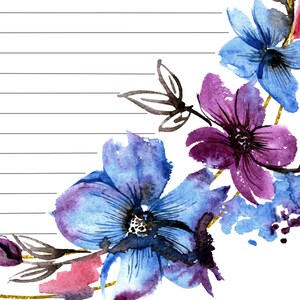 Carta da scrivere stampabile, disponibile in 8 diversi design, a righe e senza righe, in formato US Letter e A4.