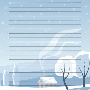 Printable Writing Paper-winter, 12 Diferent Designs, US Letter Size - Etsy
