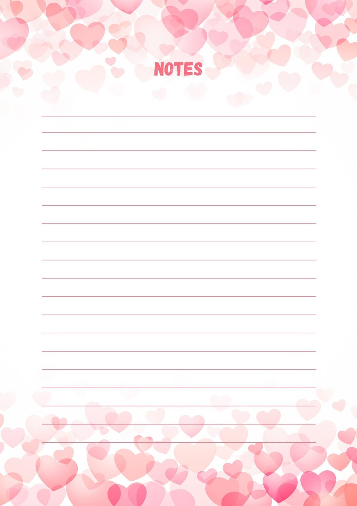 Printable Notepaper, You Get 10 Different Designs for Writing Notes, US ...