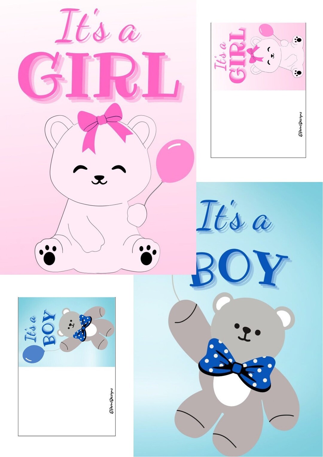 New Baby Card Printable,newborn Baby Card,baby Shower Card,it's a Boy Card,it's a Girl Card ...