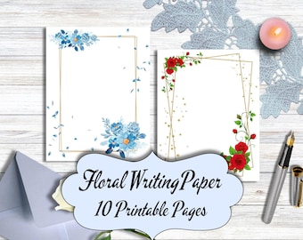 Papel de carta imprimible con diseño floral.