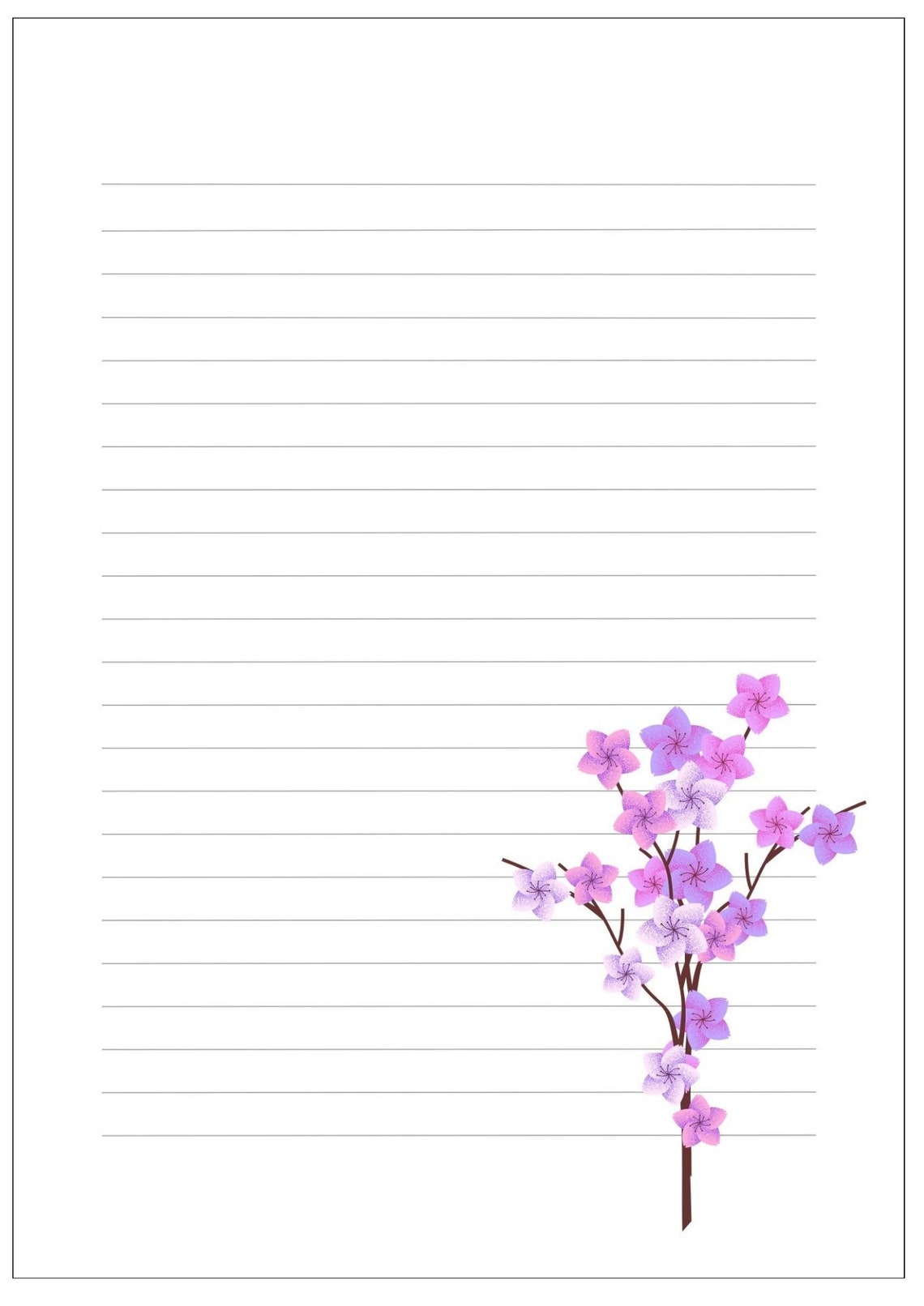 Printable Writing Paper, 5 Designs, 4 Sizes - Etsy