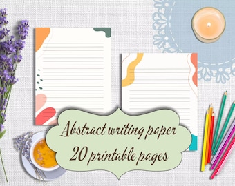 Abstract Lined Writing Paper: US Letter & A4 (Digital Download)