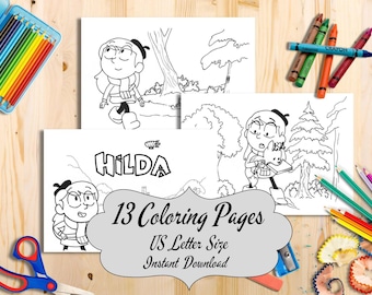 Libro para colorear de Hilda: Dibujos infantiles dibujados a mano (Descarga digital)