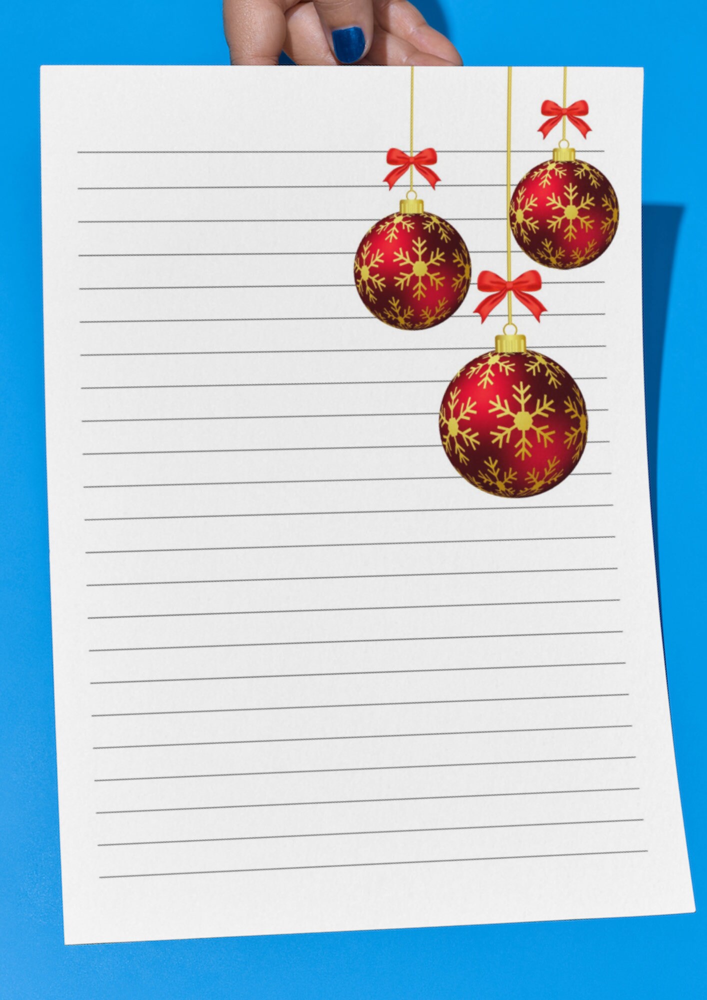 Christmas Writing Paper, Printable, 25 Diferent Designs, US Letter Size ...