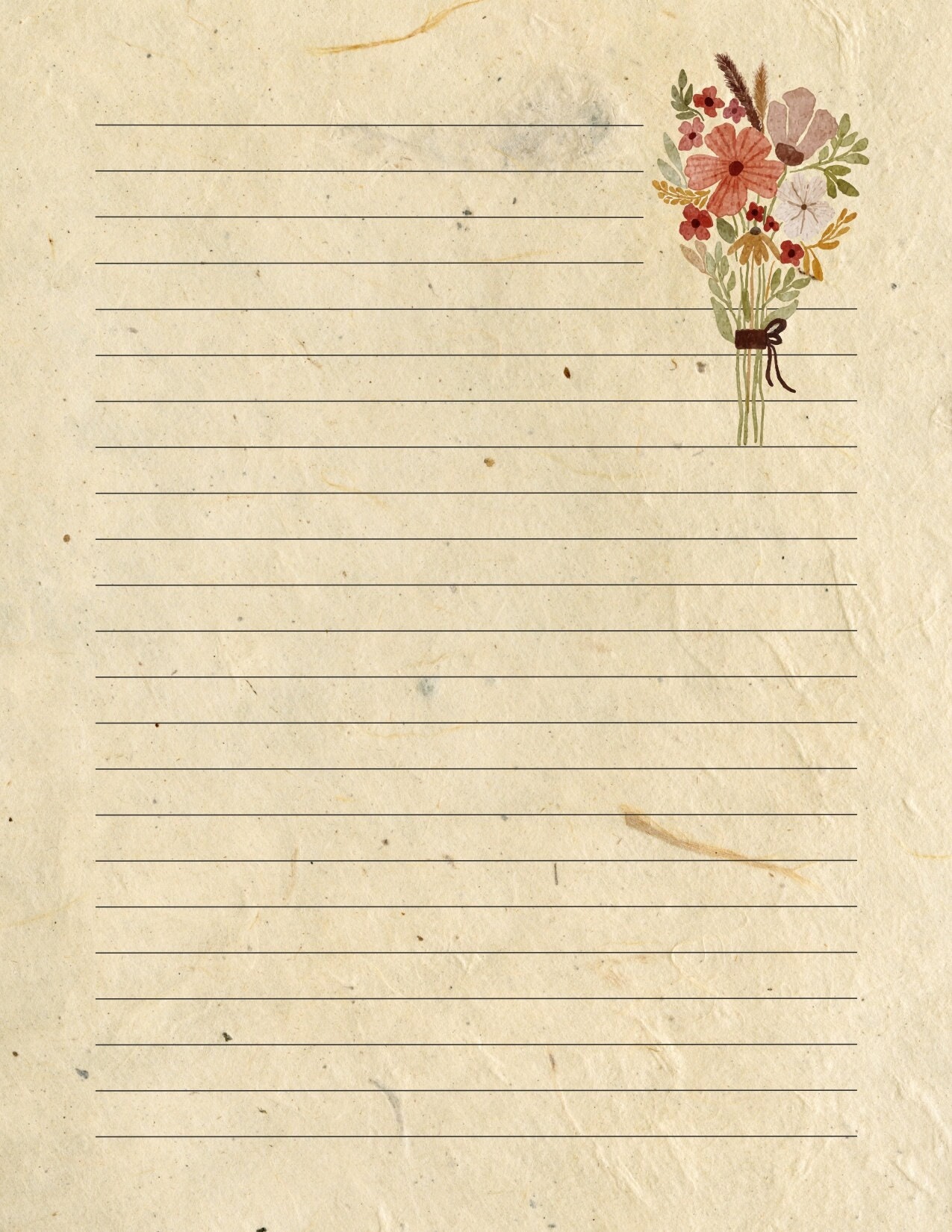 Printable Writing Paper Vintage 10 Lined Sheets Printable Writing 
