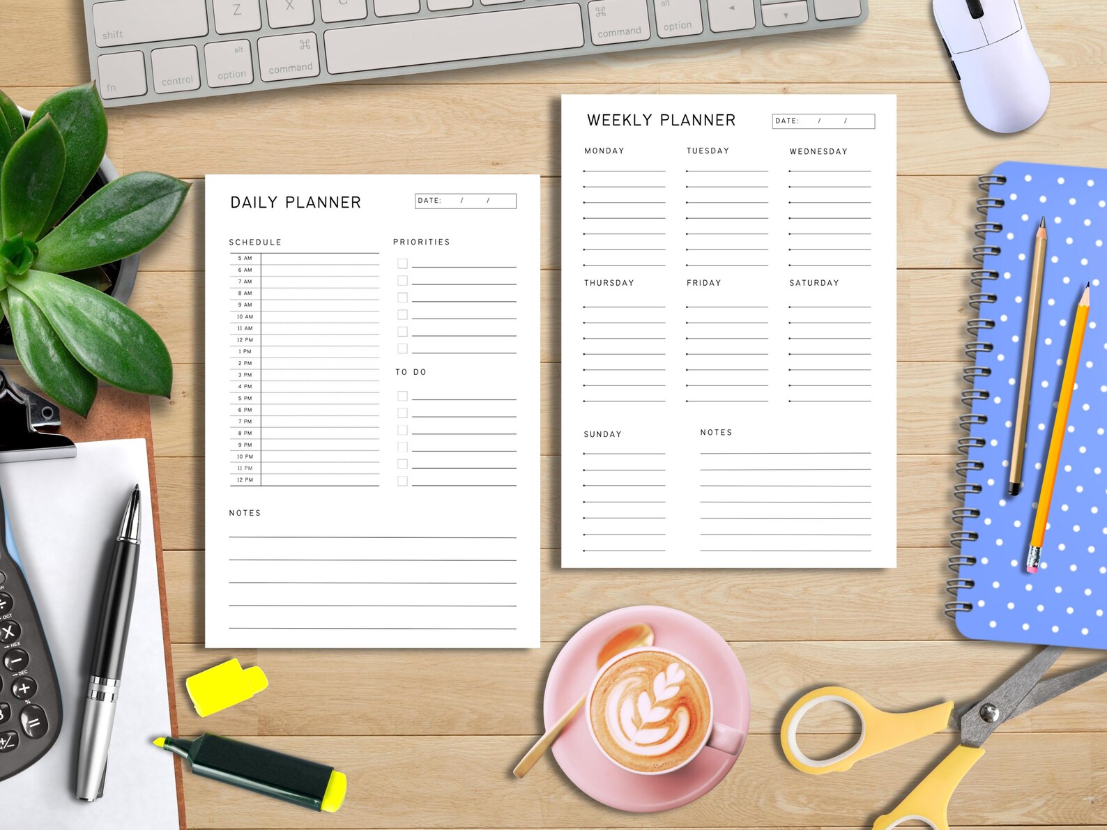 Printable Planners, 10 Different Planners + Lined Paper. US Letter or ...