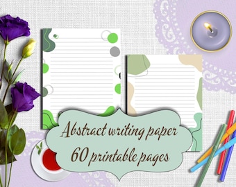 Abstract Printable Writing Paper: Lined & Unlined, US Letter/A4 (Digital Download)