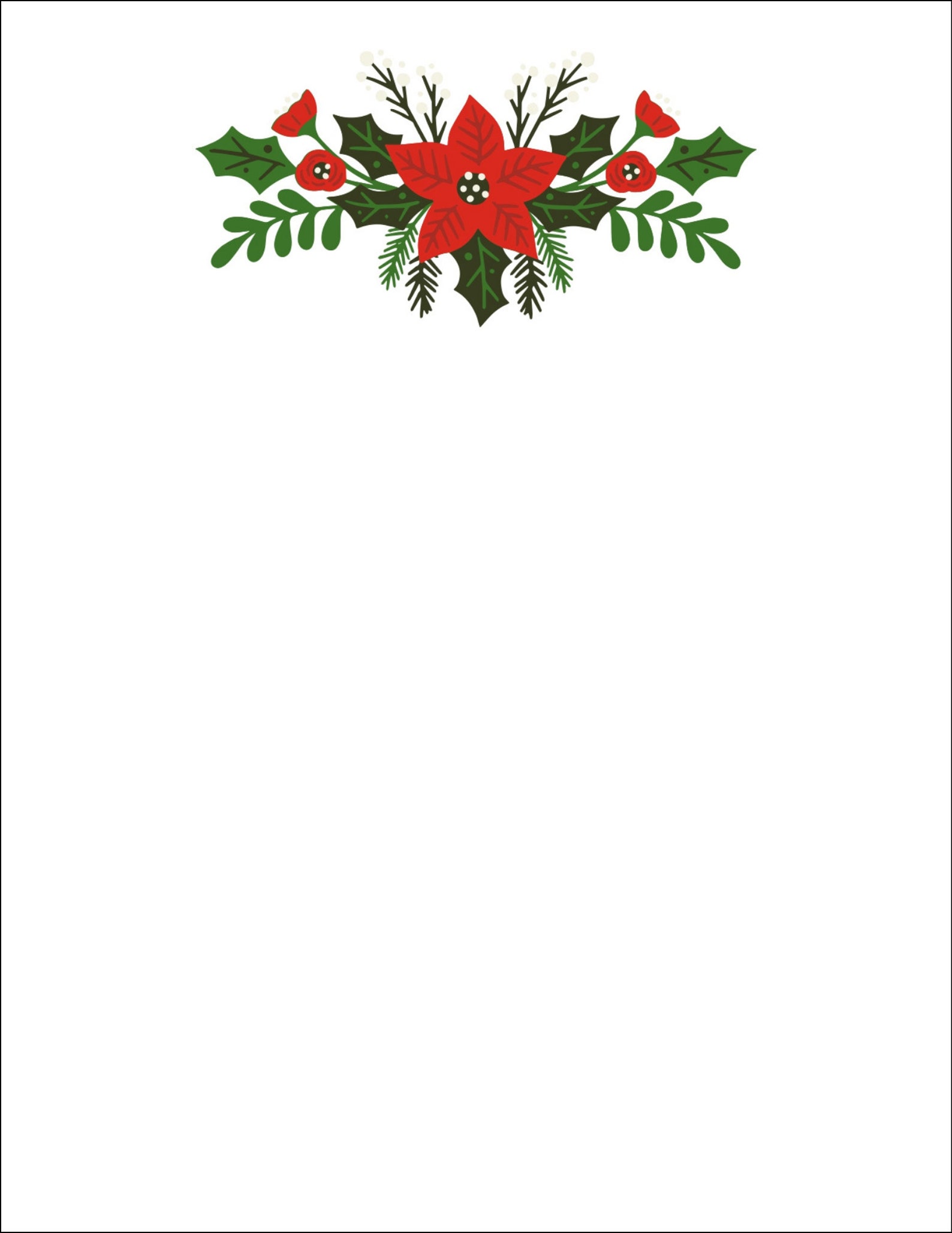 Christmas Writing Paper Printable 10 Sheets US Letter Size - Etsy