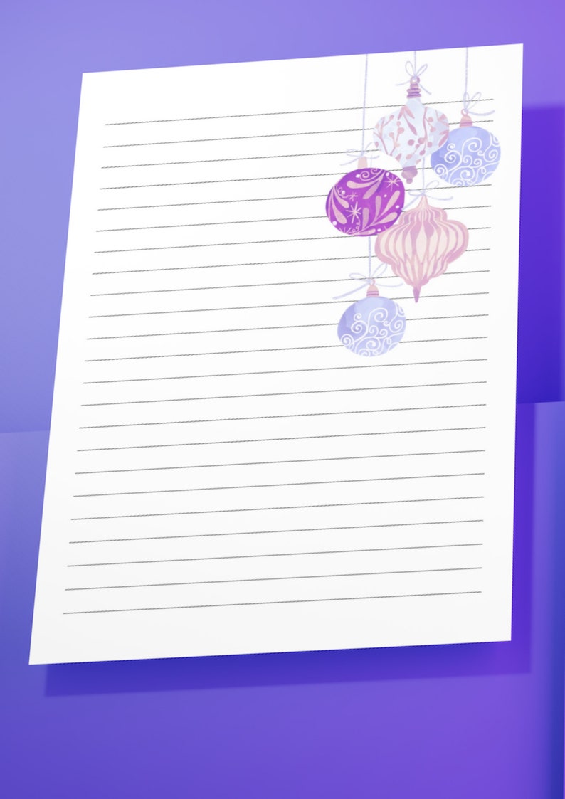 Christmas Writing Paper, Printable, 25 Diferent Designs, US Letter Size ...