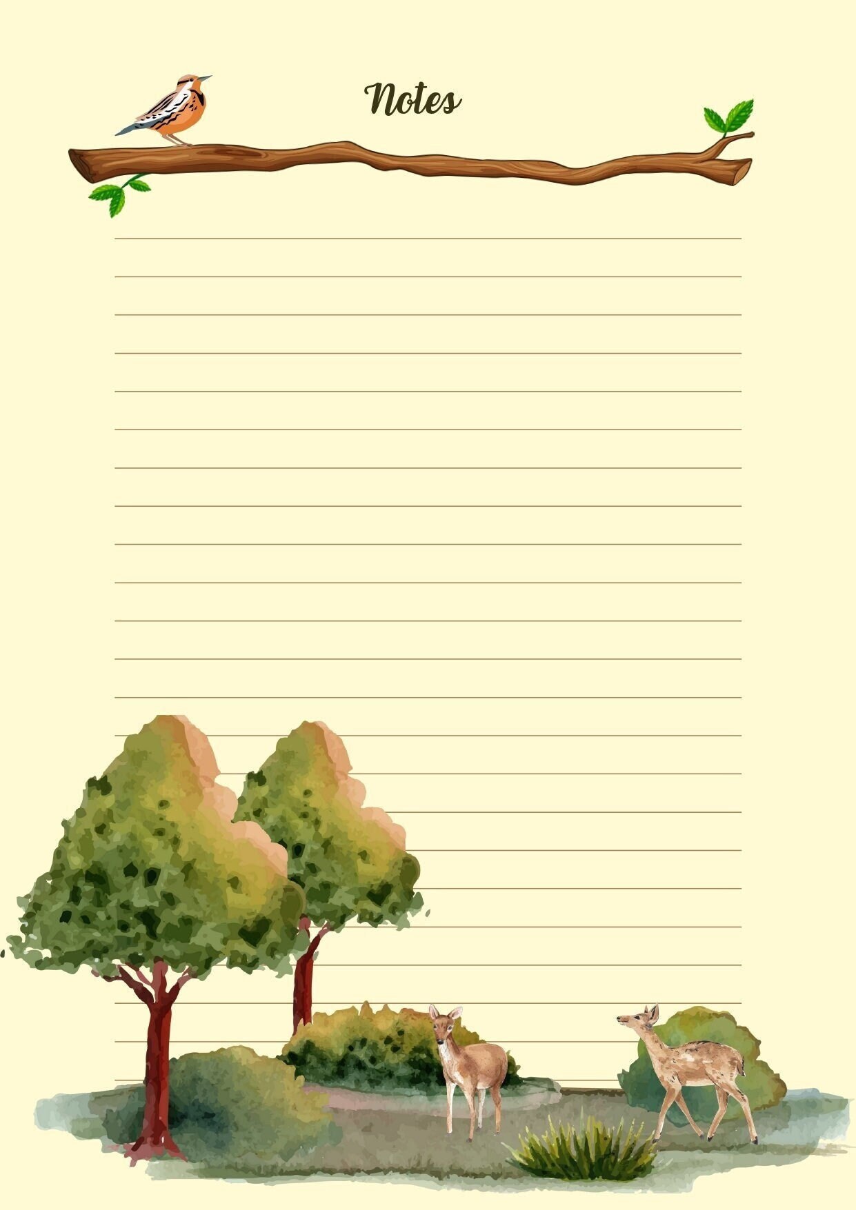 Printable Notepaper, You Get 10 Different Designs for Writing Notes, US ...