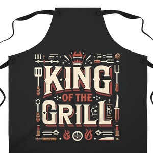 King of the Grill Father&#39;s Day BBQ Apron, funny bbq apron, Father&#39;s day bbq gifts, Kitchen Gift for dad, father&#39;s day, father&#39;s day gift