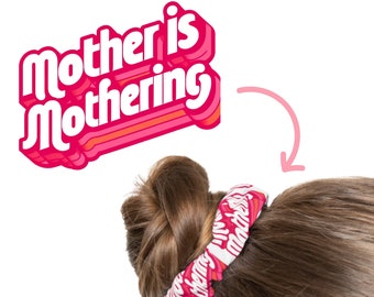 Chouchou pour maman, fête des mères, chouchou pour cheveux roses, cadeau pour maman, élastique pour cheveux à fleurs roses, accessoire pour cheveux