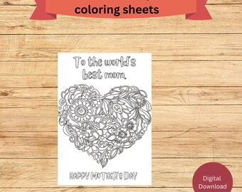 33 Motherhood Set 2 Coloring Pages Mother's Day Mom and Daughter Son ...