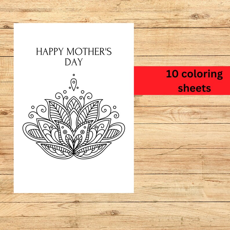 Mother's Day Coloring Pages, 10 Pages Etsy
