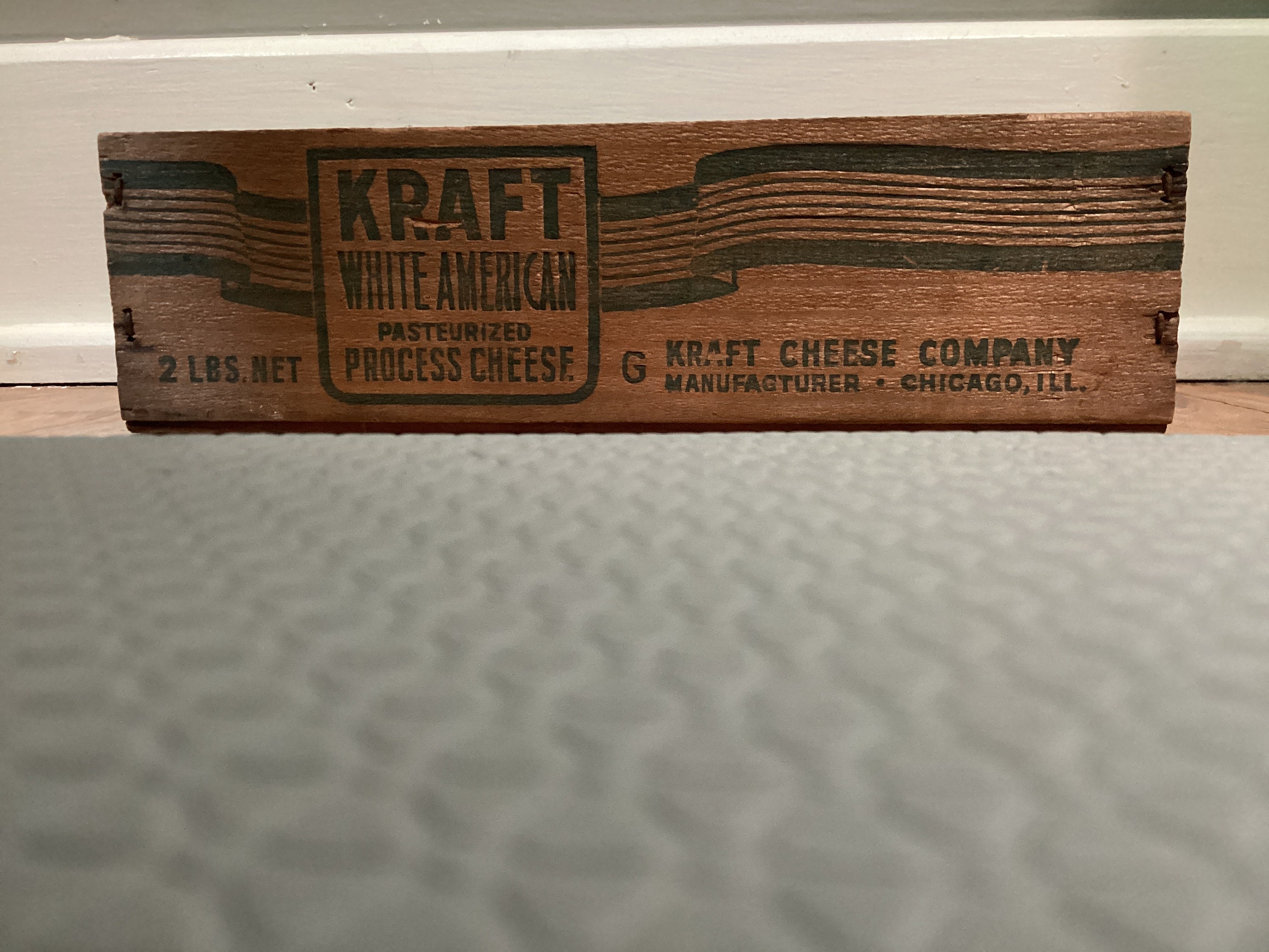 Vintage Wooden Kraft White American Cheese Box Etsy