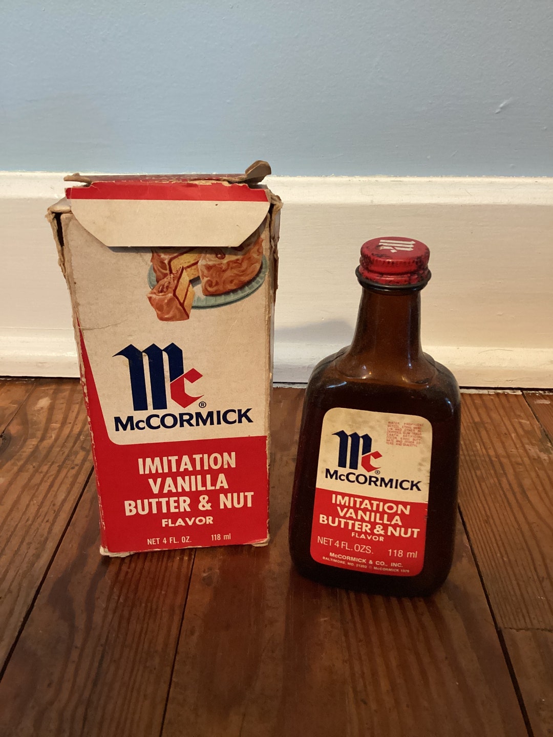 Vintage Mccormick Imitation Vanilla Butter & Nut Bottle and Box Etsy