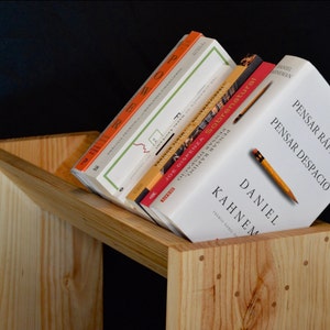 Solid Pine Wood Bookcase - Handmade Minimalist Bookcase - Scandinavian Decor - Sustainable Modern Furniture - Free Shipping