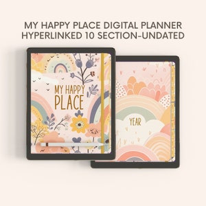 My Happy Place Digital Planner Undated for Goodnotes, Noteshelf, and Notability on iPad and Tablets