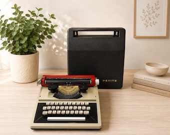 Vintage Petite Typewriter w/ Case Made in England Retro Office Decor Movie Prop
