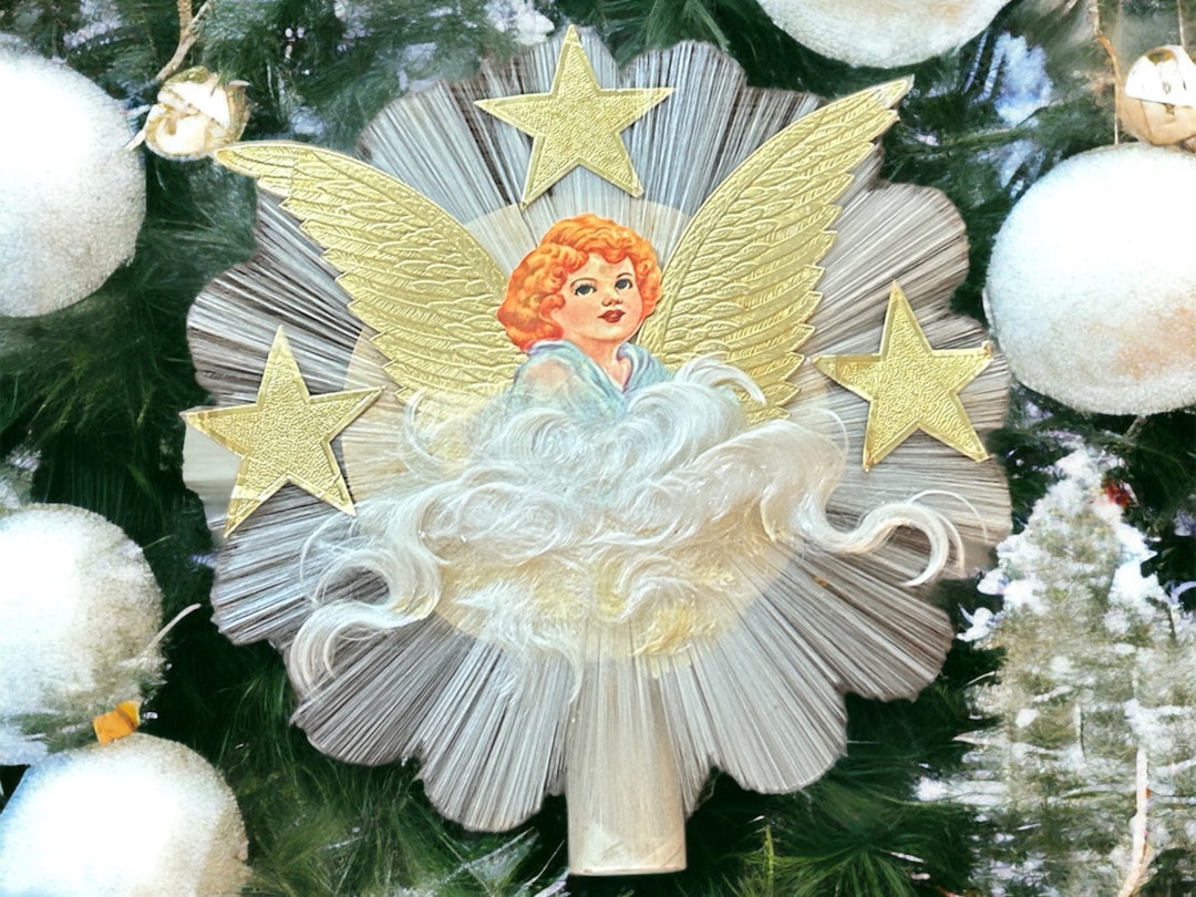 Vintage Angel Tree Topper Tree Topper Angel Christmas Tree Etsy