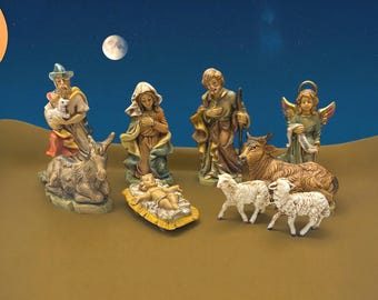 ゲーベル人形　レアなビンテージのキリスト降誕セット！馬小屋付き完全コンプリート！ Amazon.co.jp: 馬小屋付きキリスト降誕セット, キリスト降誕のシーンの