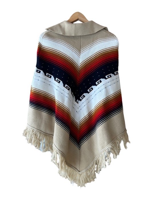 Vintage 70s Boho Hippie Mexican Navajo Sweater Po… - image 3