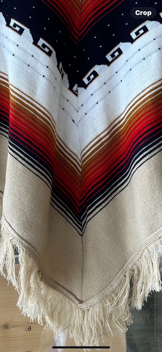 Vintage 70s Boho Hippie Mexican Navajo Sweater Po… - image 5