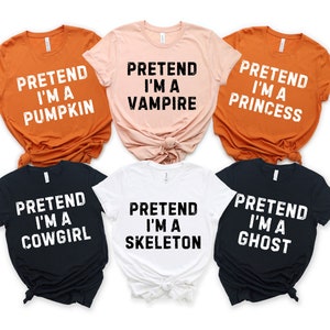 Pretend I&#39;m Halloween PNG Bundle, Lustiges Kostüm-Shirt PNG, Familien-Halloween-Matching-Set PNG, Last-Minute DIY-Halloween-Party PNG