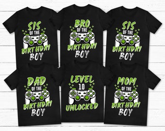 Gamer Family Birthday Matching Shirt PNG, Video Game Birthday (Digital Download)