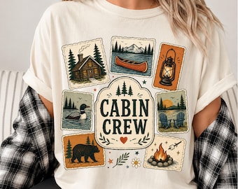 Cabin Crew Shirt, Lake Cabin Trip Shirt, Family Cabin Vacation Tee, Camping Shirt, Cozy Lake Life Graphic T-Shirt