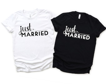 Just Married PNG, Newlywed Couple Shirt Design, Honeymoon (Digital Download)