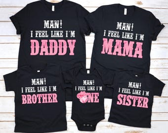Man I Feel Like I’m One Birthday PNG, Family Matching Birthday Cowgirl Party Digital