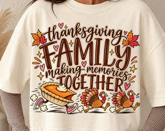 Thanksgiving PNG, Family Funny Turkey Fall Design (digital download)