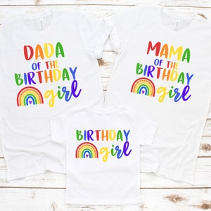 Familie Regenbogen Geburtstag PNG Bundle, DIY Regenbogen Geburtstag Shirt, Regenbogen-Geburtstagsfeier, Mädchen-Geburtstagsfeier, Regenbogen Thema, passende Shirts