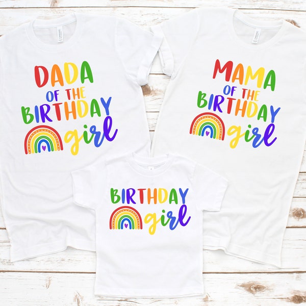Family Rainbow birthday PNG Bundle, DIY Rainbow birthday shirt, Rainbow Birthday party, Girl Birthday party, Rainbow theme, Matching shirts