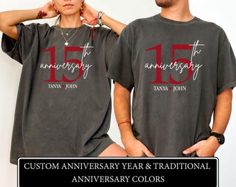 Custom Year Milestone Anniversary Shirt, Matching Couple Vacation Trip Anniversary, Personalized Gift Tee