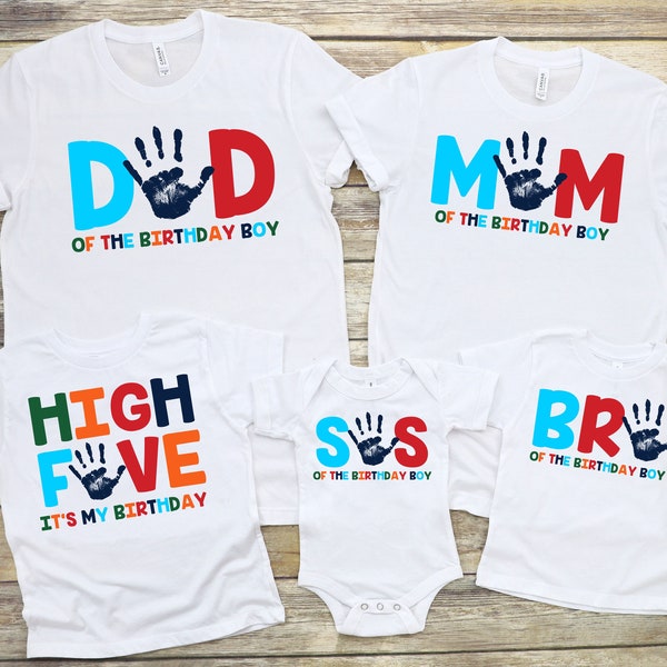 5th Birthday Boy High Five PNG, DIY Fifth Birthday shirt, High Five party, High Five Theme, Boy Birthday party PNG, Matching Shirts