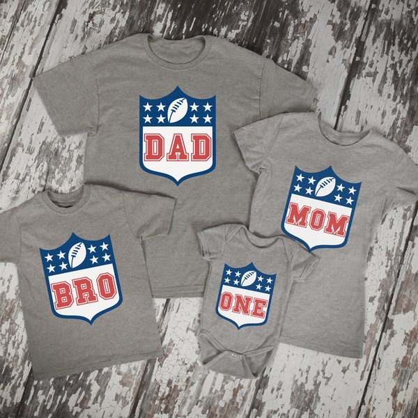 Football birthday family PNG only, First year down birthday, DIY Family Matching Football Birthday shirt, DIY Football Kid birthday party