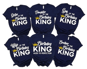 Birthday King Family Matching Shirts PNG, Aged to Perfection (Digital Download)
