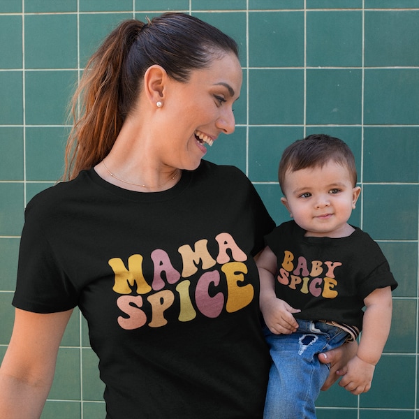 Retro Mama Spice png, Baby Spice png, Thanksgiving Shirt Design, DIY Fall, Matching Mommy and Me Halloween png, Mothers Day