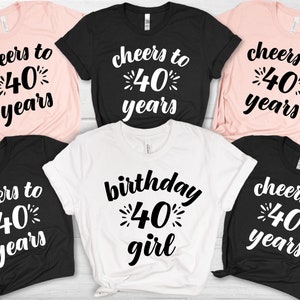 40º aniversário PNG, menina de quarenta anos, brinde aos 40 anos, festa de 40º aniversário, equipe de aniversário, esquadrão de aniversário, camisas combinando, olá quarenta